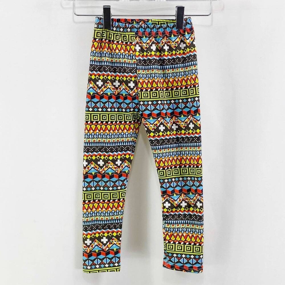 Girls Multicolored Tribal Print Leggings 5T